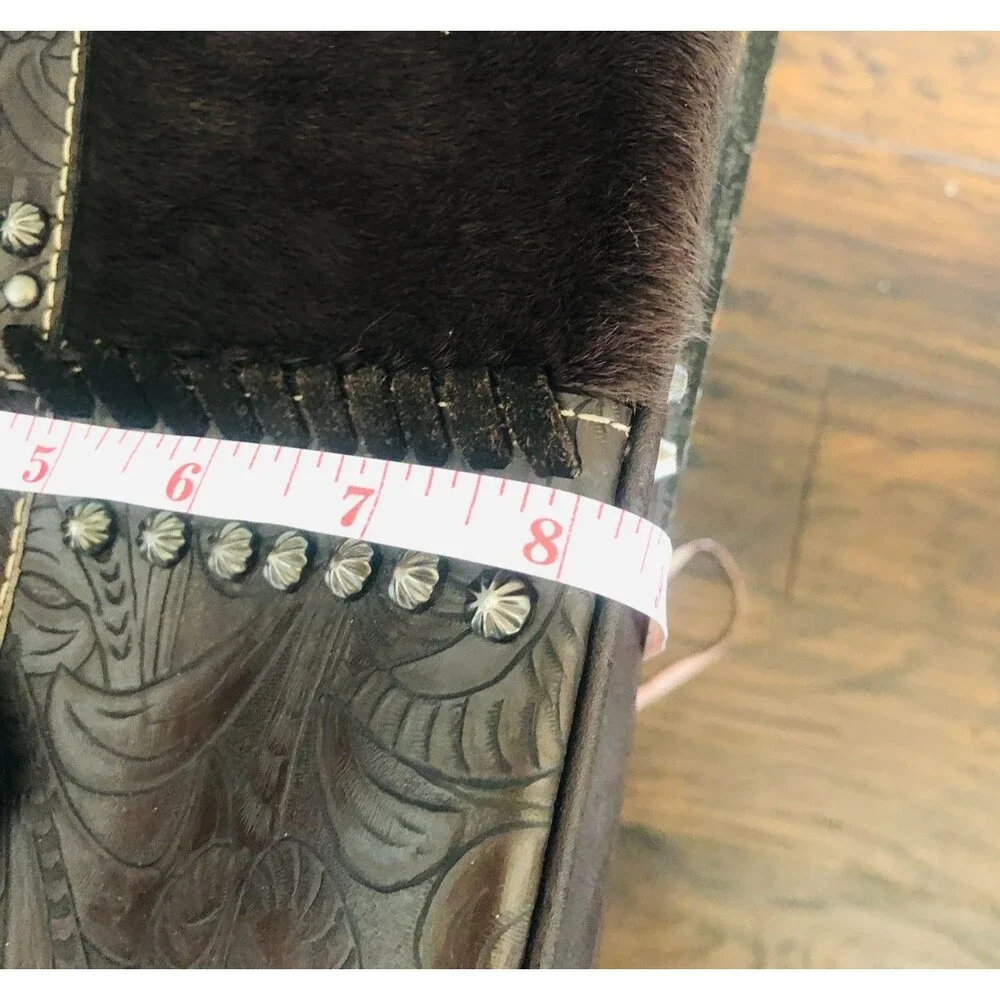 Montana West Trinity Ranch Hair on Cowhide Tooled Leather Concealed Carry Bag